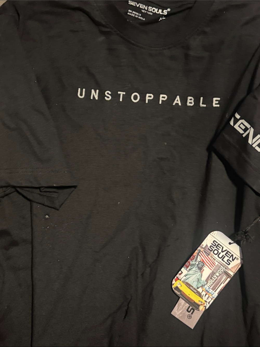 Seven Souls Unstoppable Black Crew Neck T-Shirt